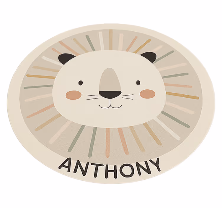 Zakázkový béžový lev Ostatní Vinylový koberec - TenStickers