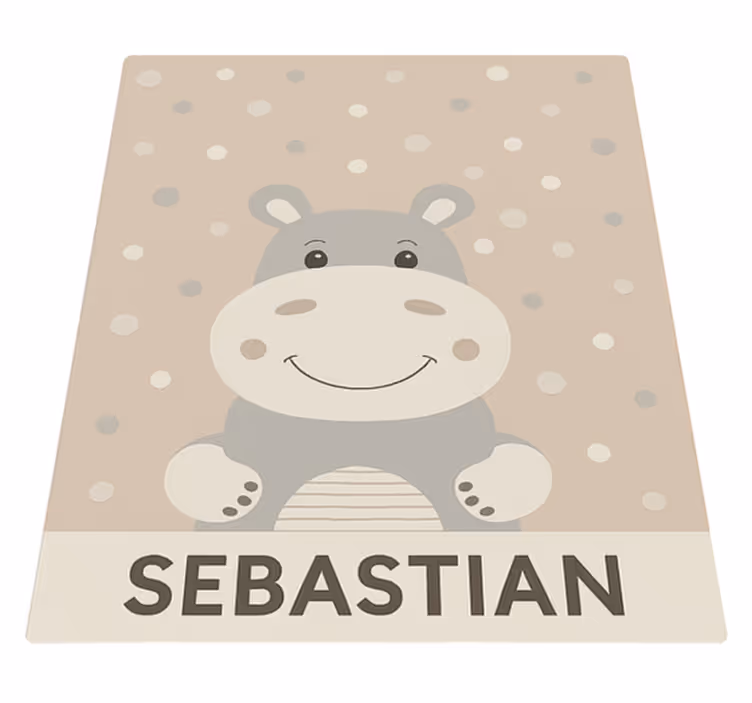 Zakázkový béžový hroch Ostatní Vinylový koberec - TenStickers