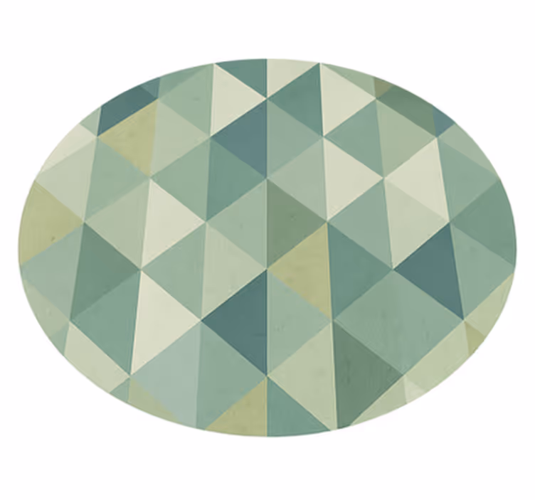Geometrický trojúhelníkový design Zelený vinylový koberec - TenStickers