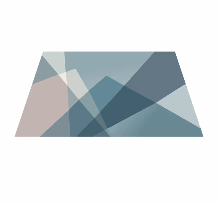 Geometrický abstraktní design Modrý vinylový koberec - TenStickers