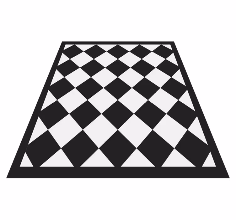 Diagonální černé čtverce Náměstí vinylový koberec - TenStickers