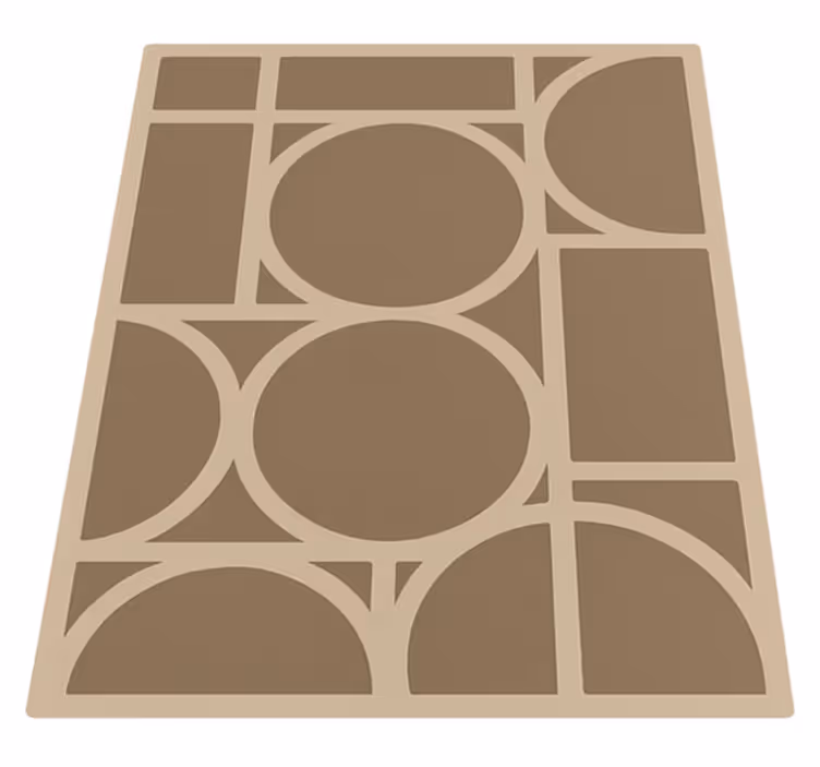 Béžový geometrický design Náměstí vinylový koberec - TenStickers