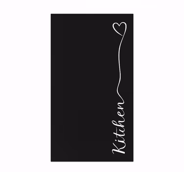 Kurzivní písmeno srdce Kuchyňský vinylový koberec - TenStickers