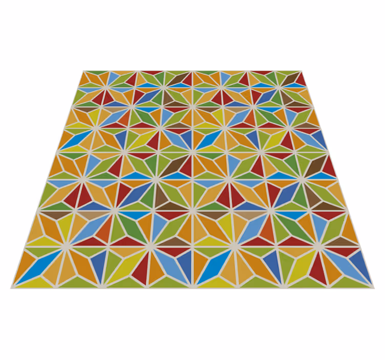 Kaleidoskopické geometrické dlaždice Vinylový koberec v jídelně - TenStickers