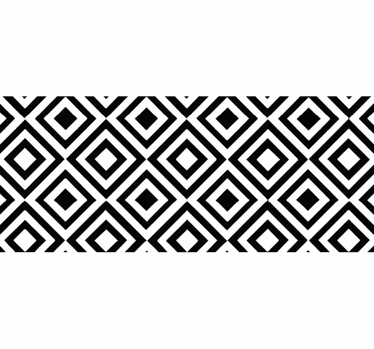 černá a bílá Geometrický vinylový koberec - TenStickers