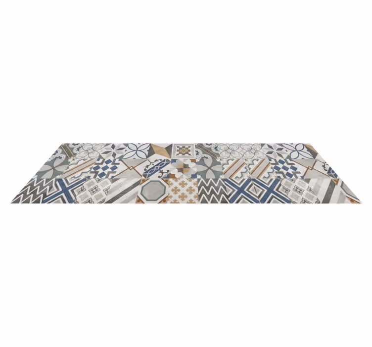 Kuchyňský vinylový koberec ekletický geometrický patchwork - TenStickers