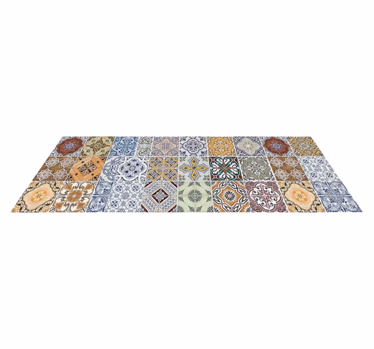 Kuchyňský vinylový koberec ekletický středomořský patchwork - TenStickers