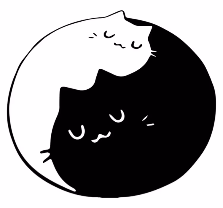Zvířecí vinylový koberec kočky jin a jang - TenStickers