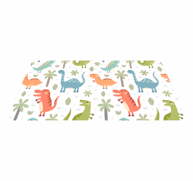 Zvířecí vinylový koberec Šťastný dinosaurus - TenStickers
