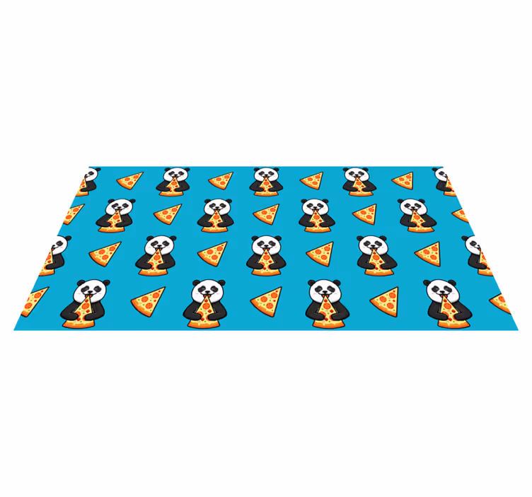 Zvířecí vinylový koberec panda s pizzou - TenStickers