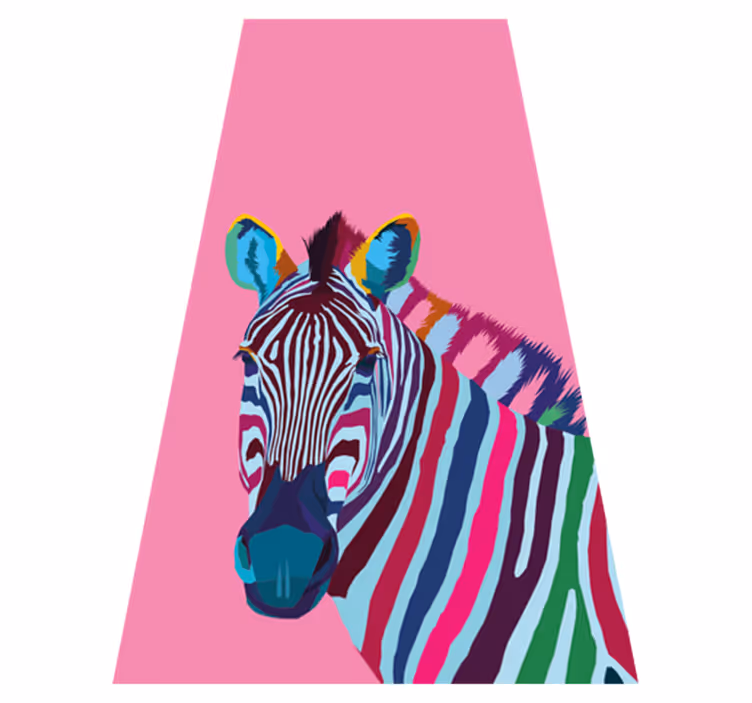 Zvířecí vinylový koberec zebra pop art - TenStickers