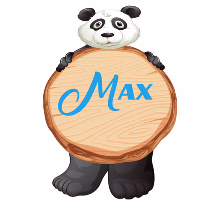 Zvířecí vinylový koberec panda se jménem - TenStickers