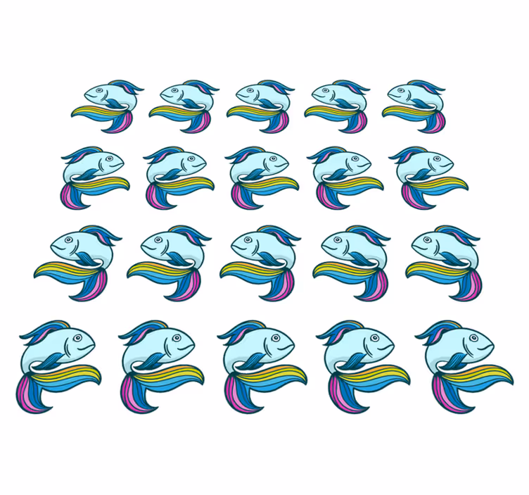 Zvířecí vinylový koberec modrá neonová ryba - TenStickers
