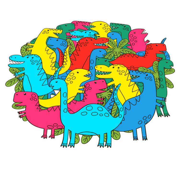 Zvířecí vinylový koberec s barevným dinosaurem - TenStickers