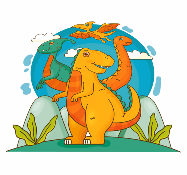 Zvířecí vinylový koberec dinosauři v džungli - TenStickers