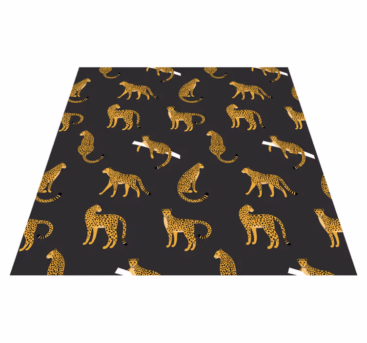 Zvířecí vinylový koberec s leopardy na tmavém pozadí - TenStickers
