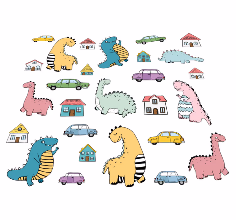 Zvířecí vinylový koberec se severskými dinosaury - TenStickers