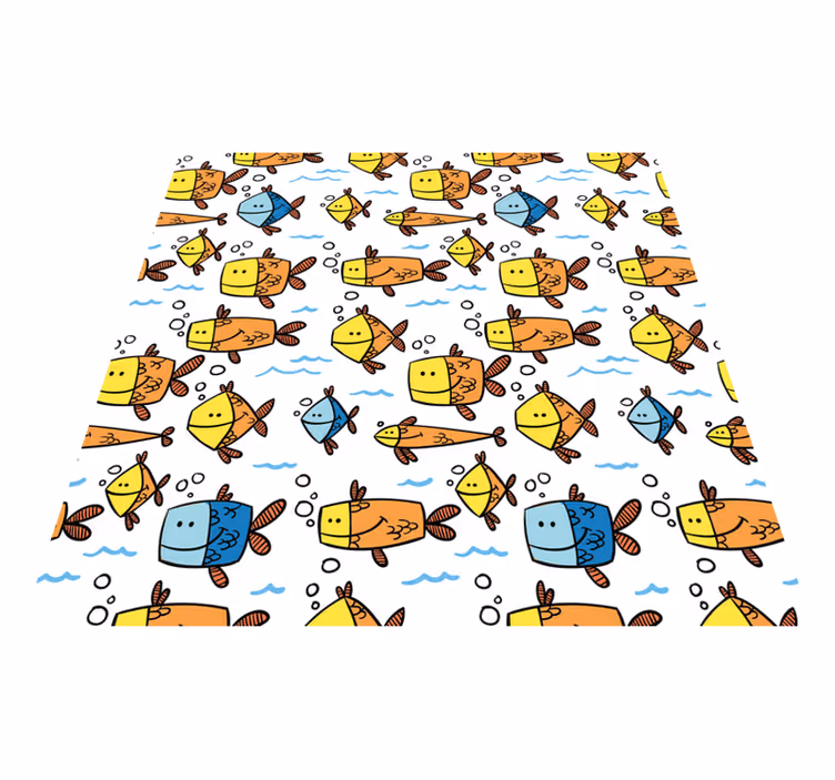 Zvířecí vinylový koberec s multicolor rybičkami - TenStickers