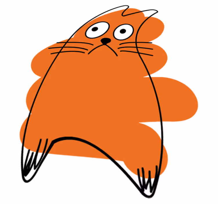 Zvířecí vinylový koberec v oranžové siluetě - TenStickers