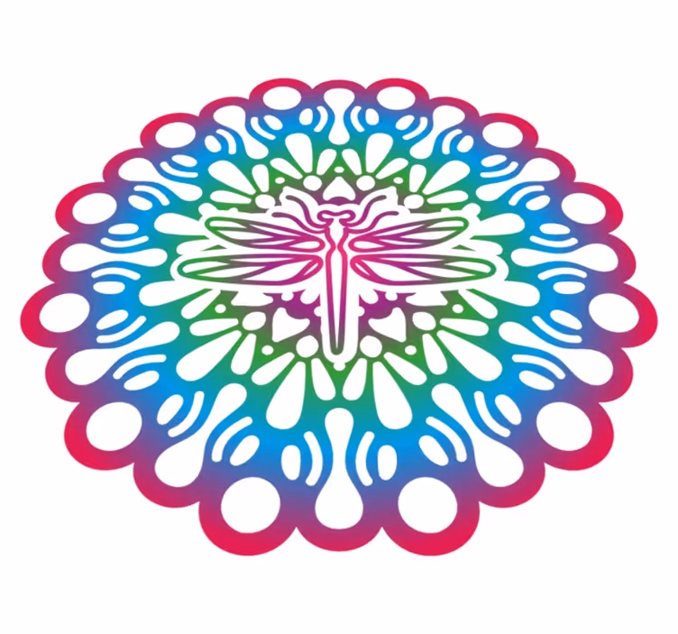 Zvířecí vinylový koberec barevná mandala vážky - TenStickers