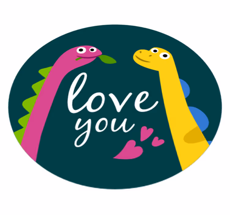 Zvířecí vinylový koberec roztomilá dinosauří láska - TenStickers