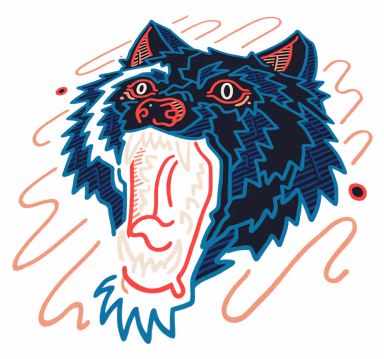 Zvířecí vinylový koberec s grafikou vyjícího vlka - TenStickers
