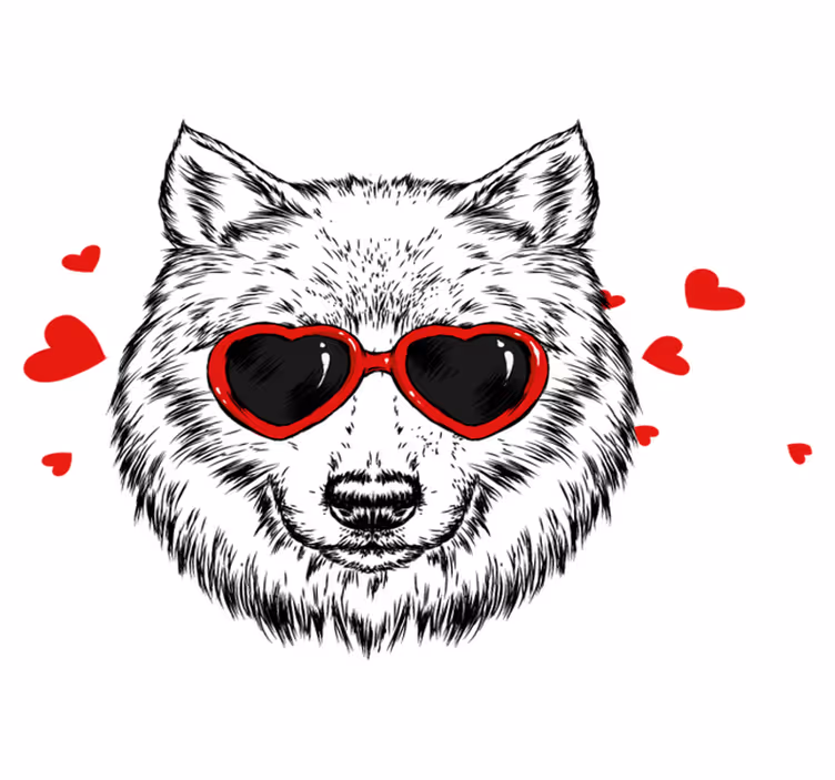 Zvířecí vinylový koberec s hravým vlkem - TenStickers