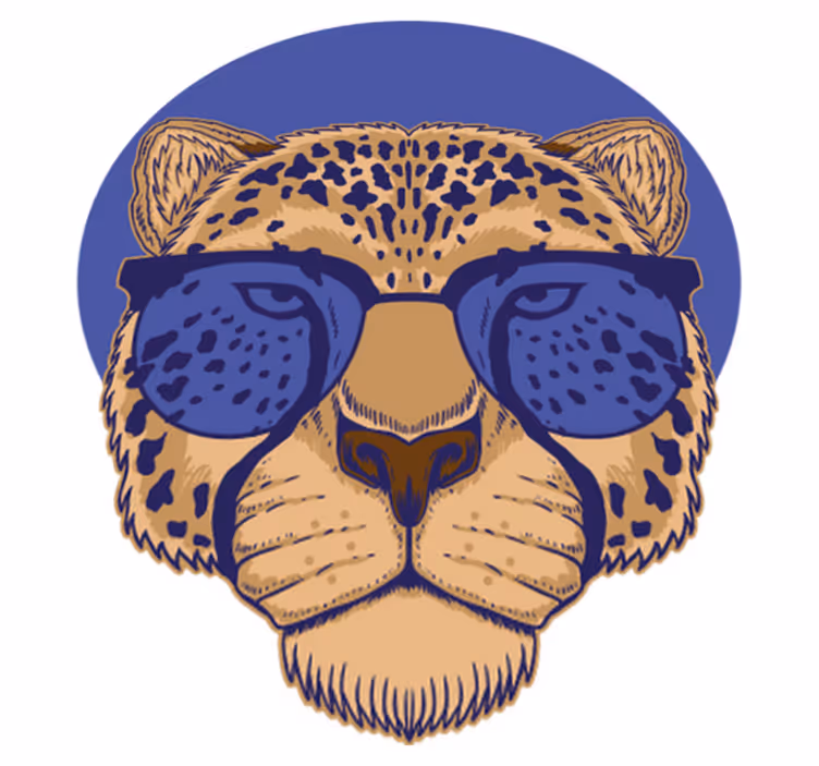 Zvířecí vinylový koberec leopard v brýlích - TenStickers