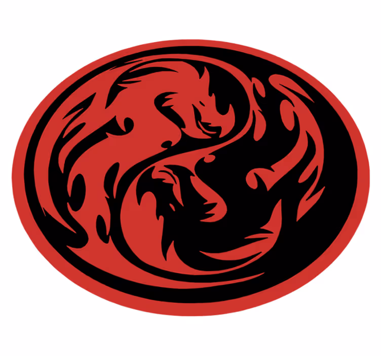 Zvířecí vinylový koberec draci jin a jang - TenStickers