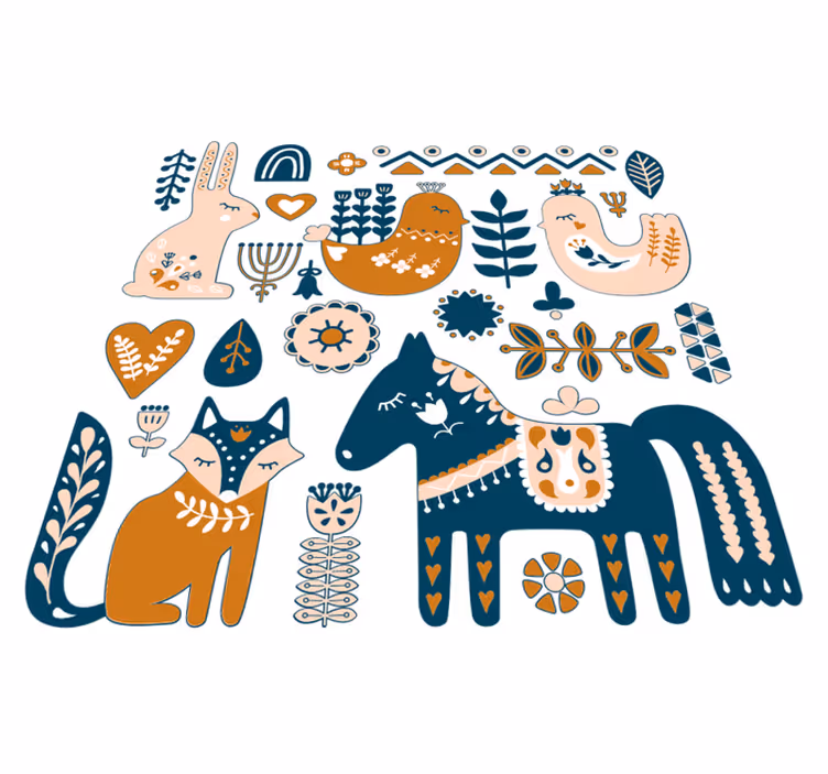 Zvířecí vinylový koberec s barevnými ilustracemi - TenStickers