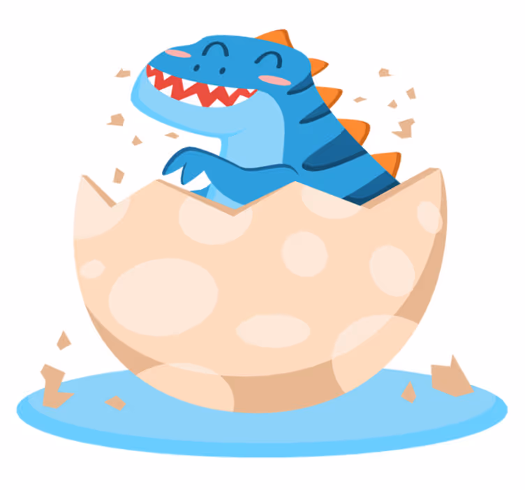Zvířecí vinylový koberec Šťastné mládě dinosaura - TenStickers