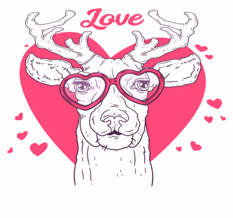 Zvířecí vinylový koberec jelení láska - TenStickers
