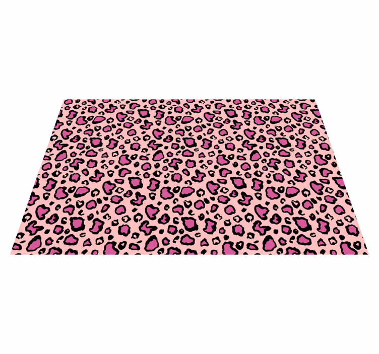 Zvířecí vinylový koberec v růžovo-černém leopardím vzoru - TenStickers