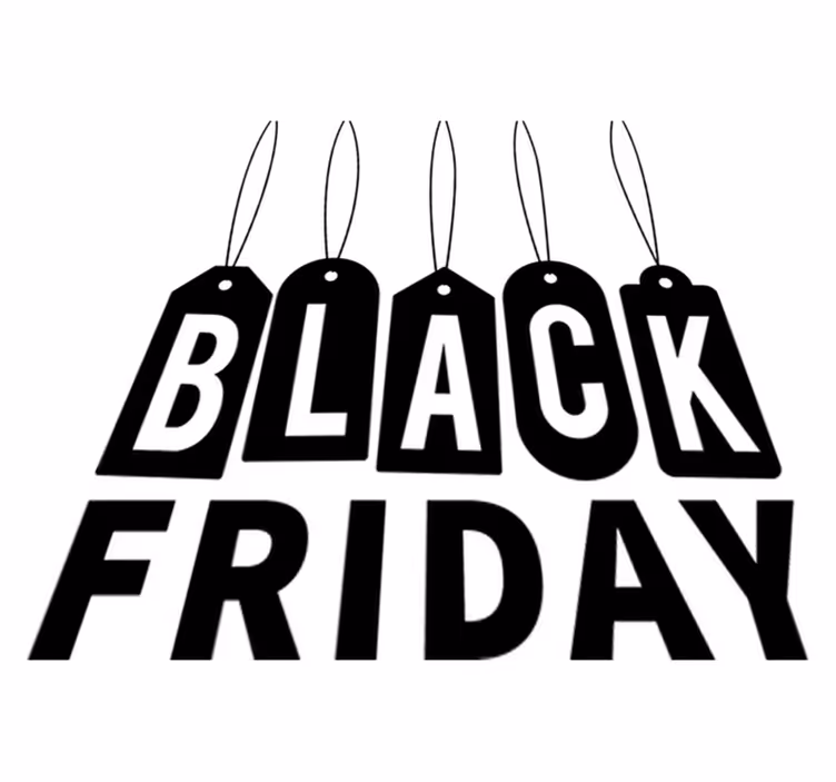 Vinylový koberec black friday Černobílý text - TenStickers