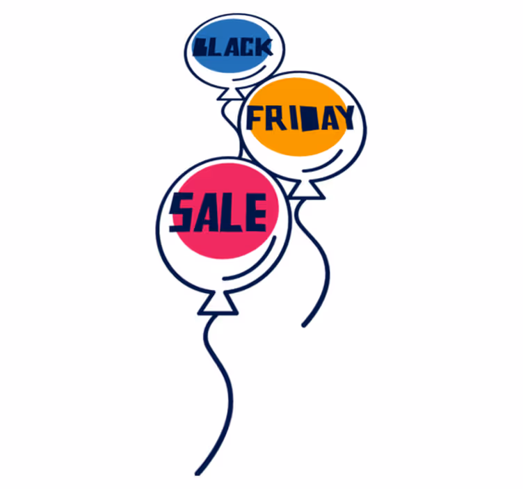 Vinylový koberec black friday barevné balónky - TenStickers