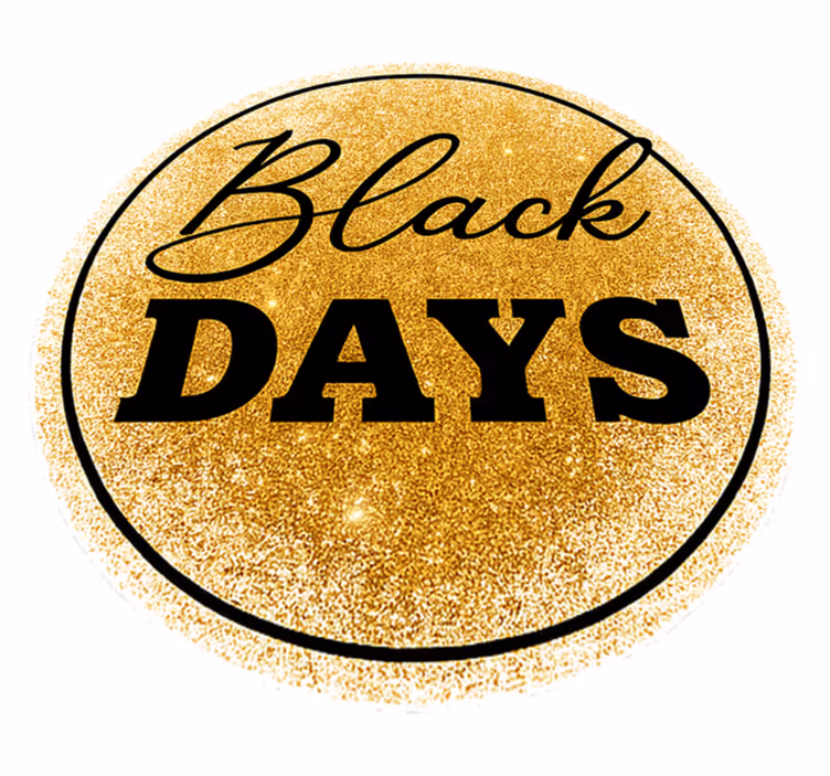 Vinylový koberec black friday bílé a zlaté "černé dny" - TenStickers