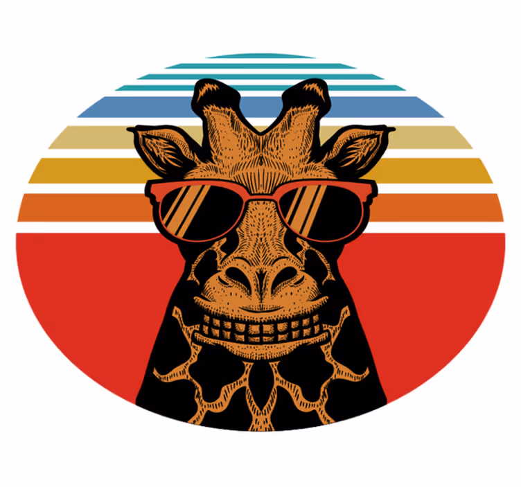 Zvířecí vinylový koberec s cool slunečními brýlemi žirafy - TenStickers