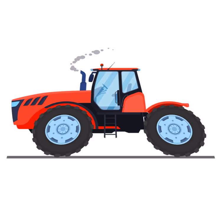 Zvířecí vinylový koberec Červený farmářský traktor - TenStickers