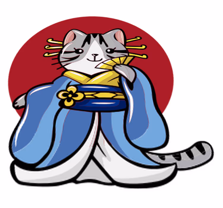 Zvířecí vinylový koberec japonská dekorativní kočka - TenStickers