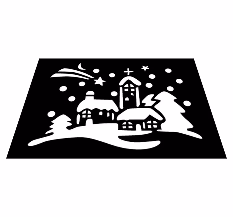 Vinylový koberec vánoce Černobílé město - TenStickers