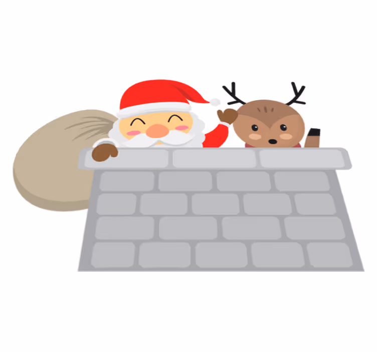 Vinylový koberec vánoce santa a sobi - TenStickers