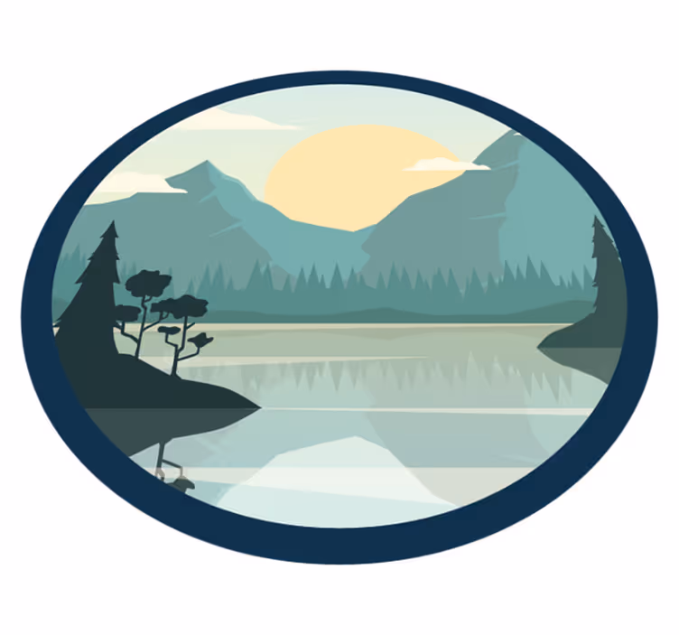 Vinylový koberec s květinami a rostlinami v horách u jezera - TenStickers