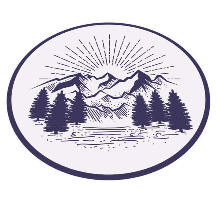 Vinylový koberec s květinami a rostlinami v horském kruhu - TenStickers