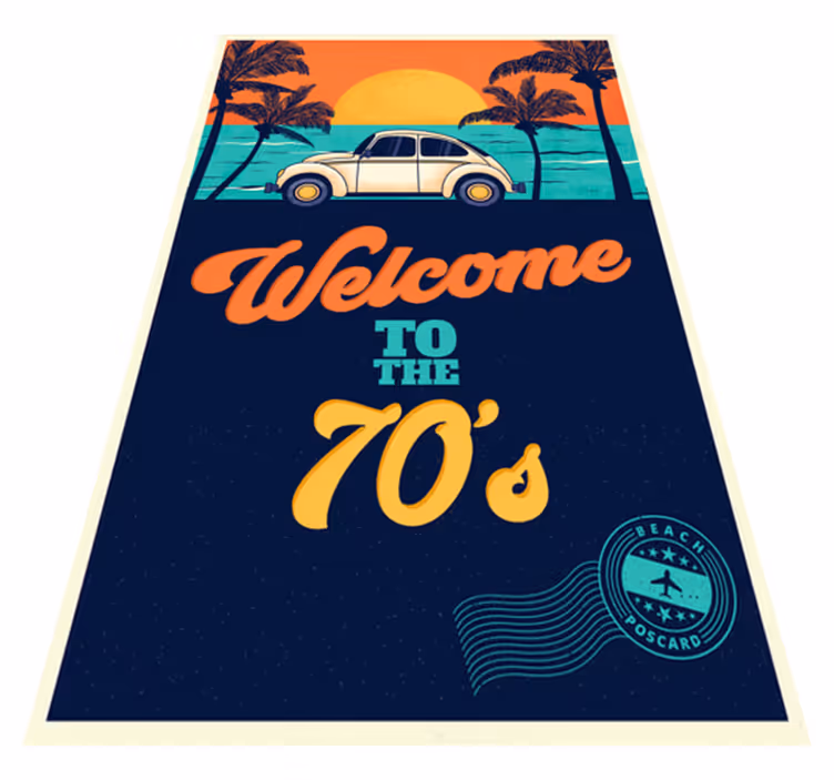 Vintage vinylový koberec vítejte v 70. letech - TenStickers