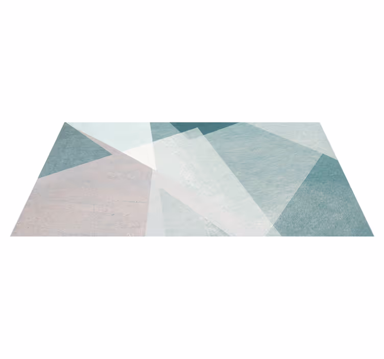 Geometrický vinylový koberec v pastelové tyrkysové - TenStickers