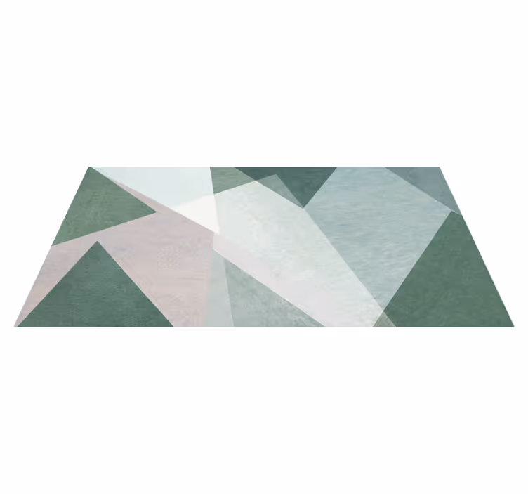 Geometrický vinylový koberec šalvějově zelený - TenStickers