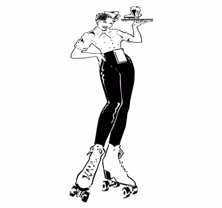Kuchyňský vinylový koberec vintage číšnice - TenStickers