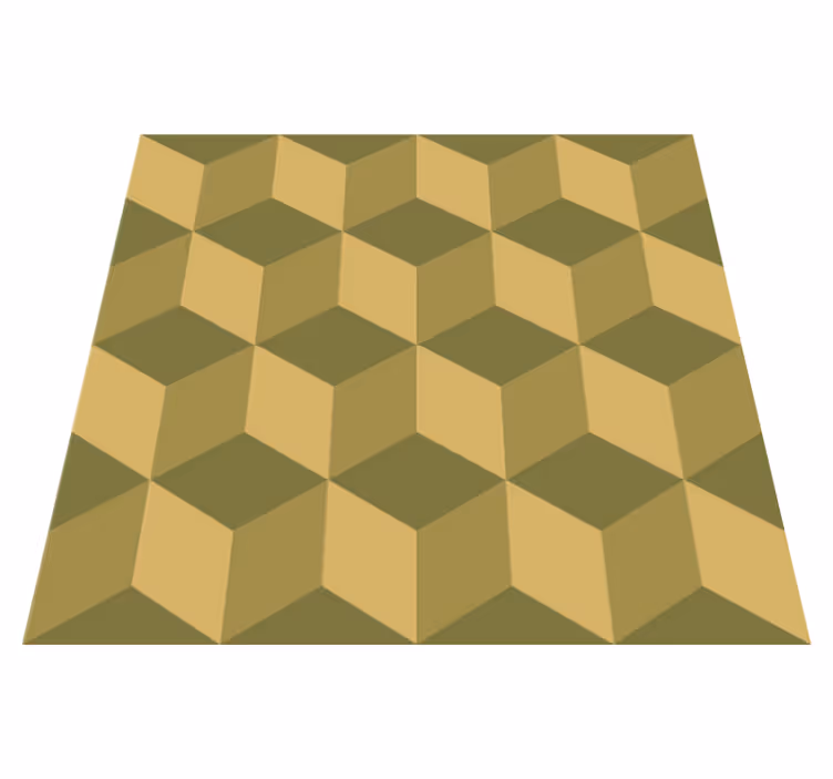 Vinylový koberec v jídelně béžové 3d kostky - TenStickers