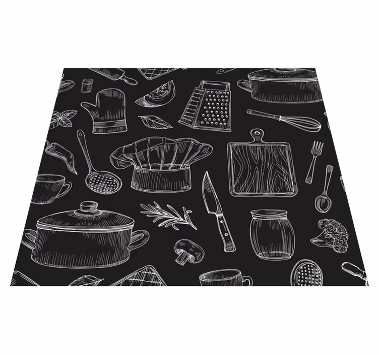 Kuchyňský vinylový koberec elegantní příbory - TenStickers
