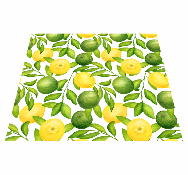 Kuchyňský vinylový koberec citrony a limety - TenStickers